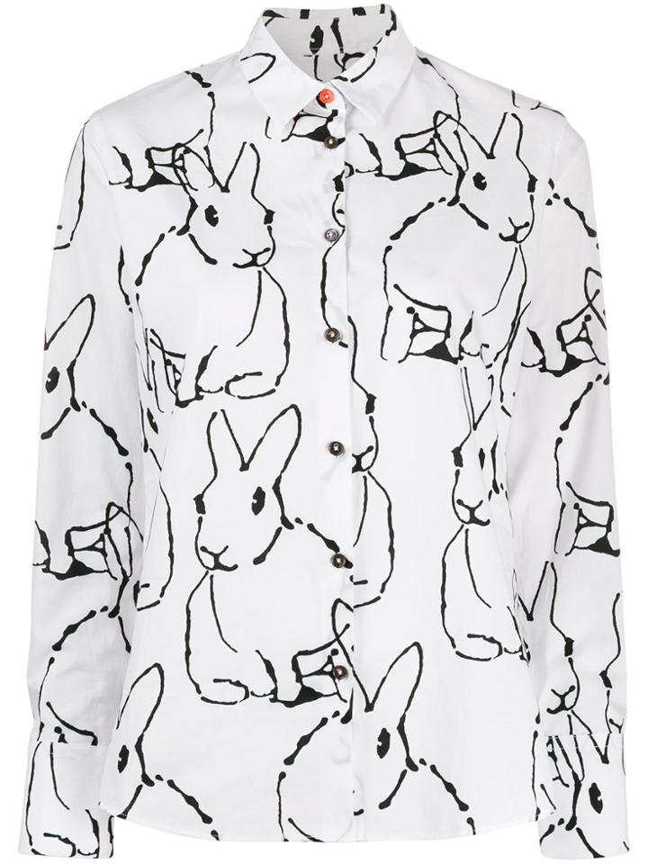 Ps Paul Smith Rabbit Print Shirt - White