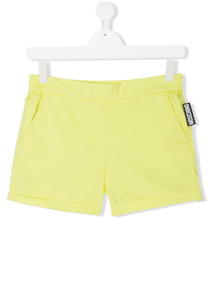 Moschino Kids Elasticated Waistband Shorts - Yellow & Orange