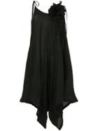 Aleksandr Manamïs Floral Brooch Flared Jumpsuit - Black