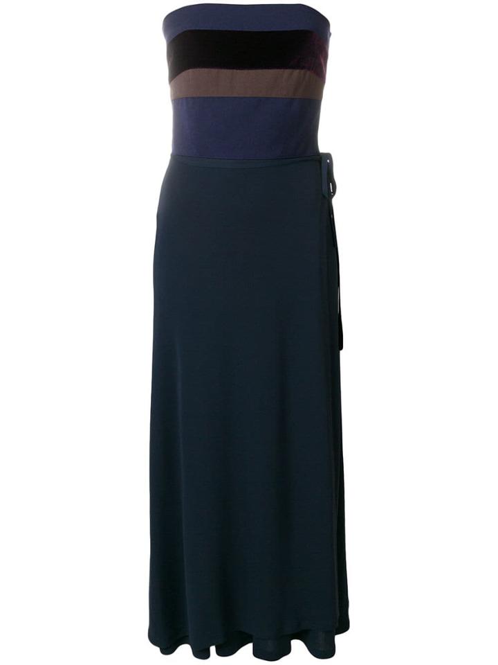 Jean Paul Gaultier Vintage Bustier Wrap Skirt Dress - Blue