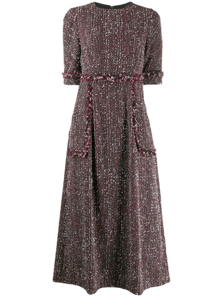 Talbot Runhof Tweed Midi Dress - Black