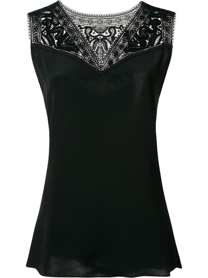 Kobi Halperin Lace Insert Top, Women's, Size: Medium, Black, Silk