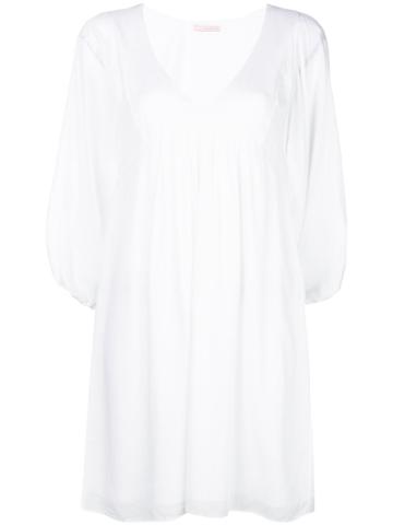 Kristina Ti V-neck Shift Dress - White