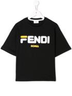 Fendi Kids Logo Patch T-shirt - Black