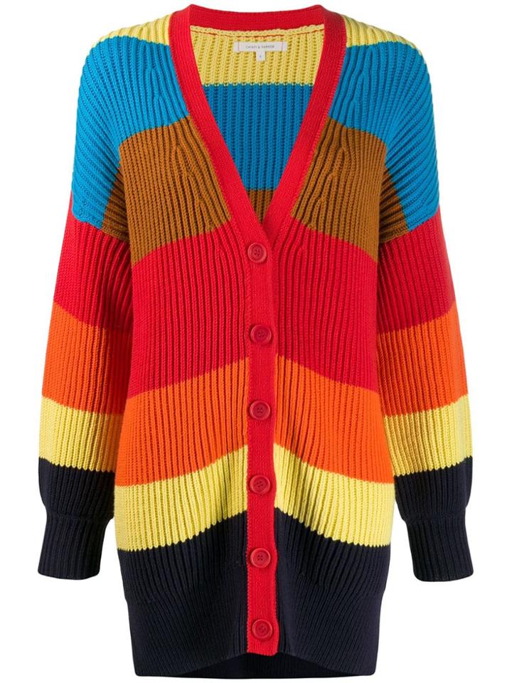 Chinti & Parker Striped Knit Cardigan - Blue