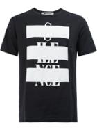 Anrealage Printed Short Sleeve T-shirt, Men's, Size: 46, Black, Cotton