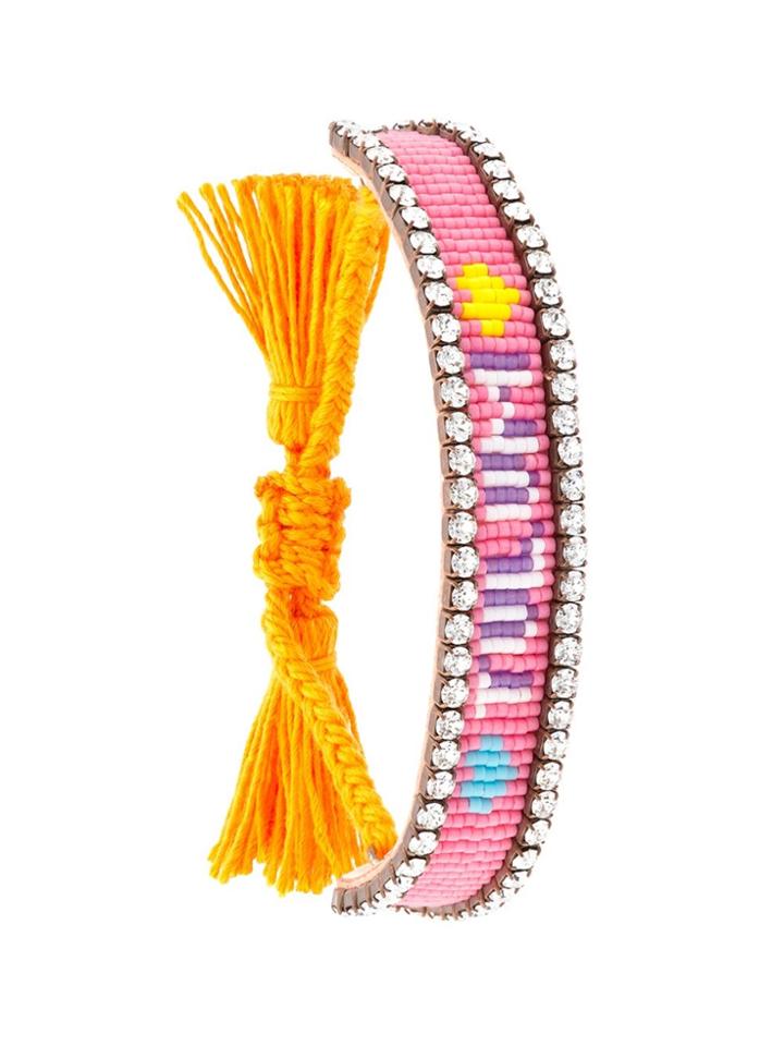 Shourouk Tulum Tassel Bracelet - Pink & Purple