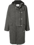 Msgm Hooded Checked Parka - Grey