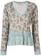 Twin-set Pleated Hem Floral Jumper - Blue