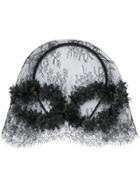 Maison Michel Pola Head Lace Hat - Black