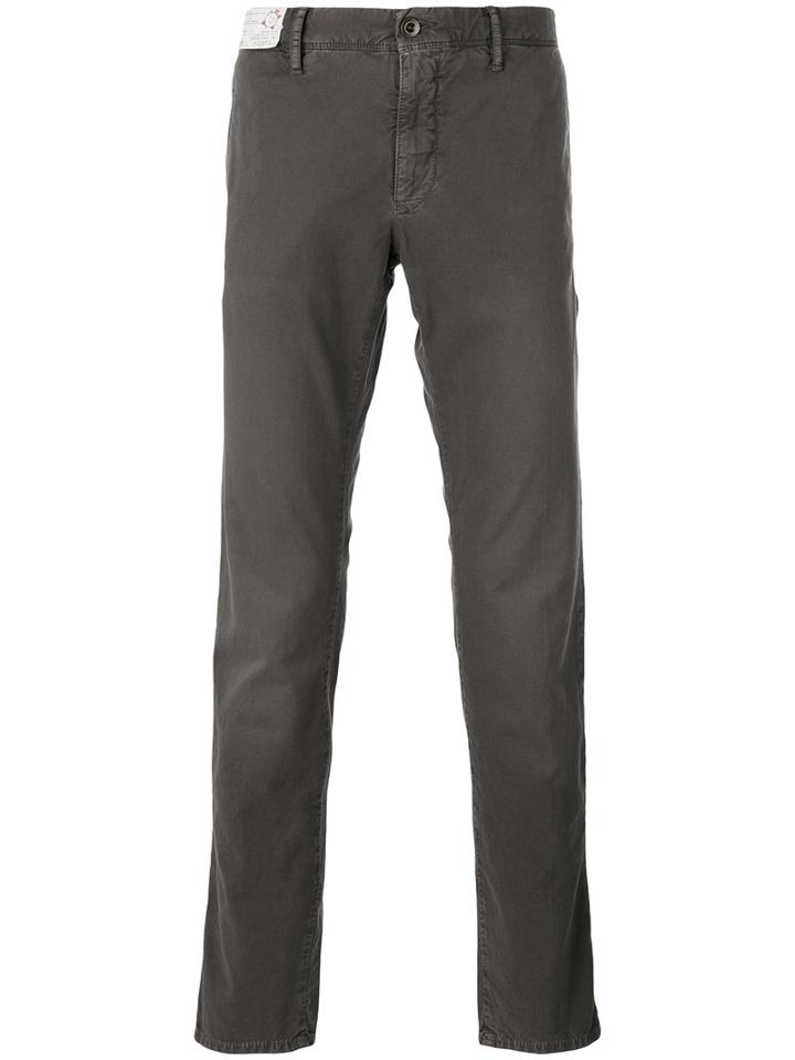 Incotex - Straight Leg Trousers - Men - Cotton/spandex/elastane - 34, Brown, Cotton/spandex/elastane