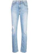 Reformation Liza High Straight Jeans - Blue