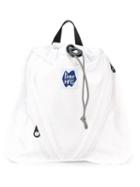 Pmw Mfg Zipped Front Pockets Mini Backpack, White, Nylon