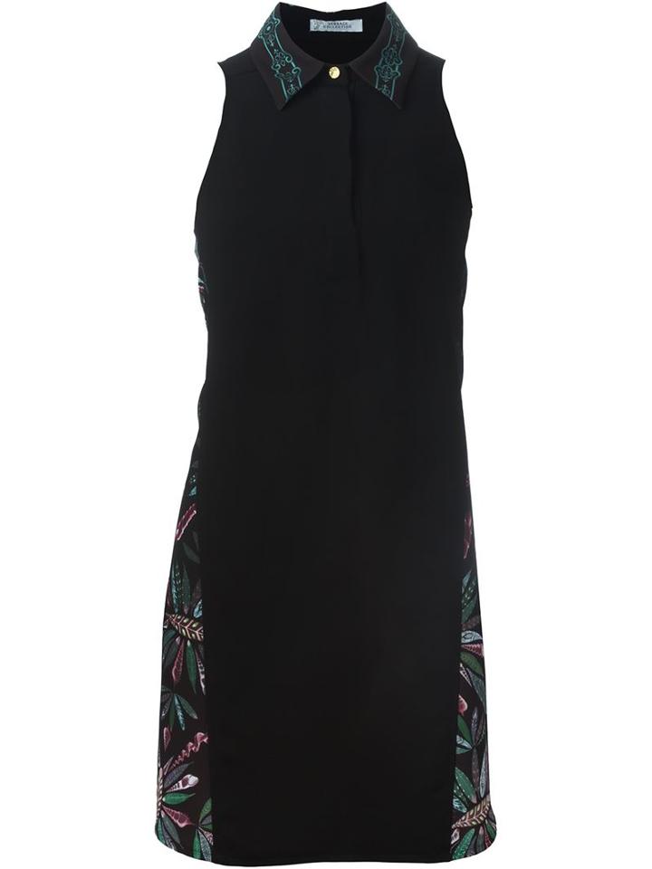 Versace Collection A-line Polo Shirt Dress, Women's, Size: 40, Black, Polyester/viscose