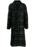 Ann Demeulemeester Check Patterned Coat - Black