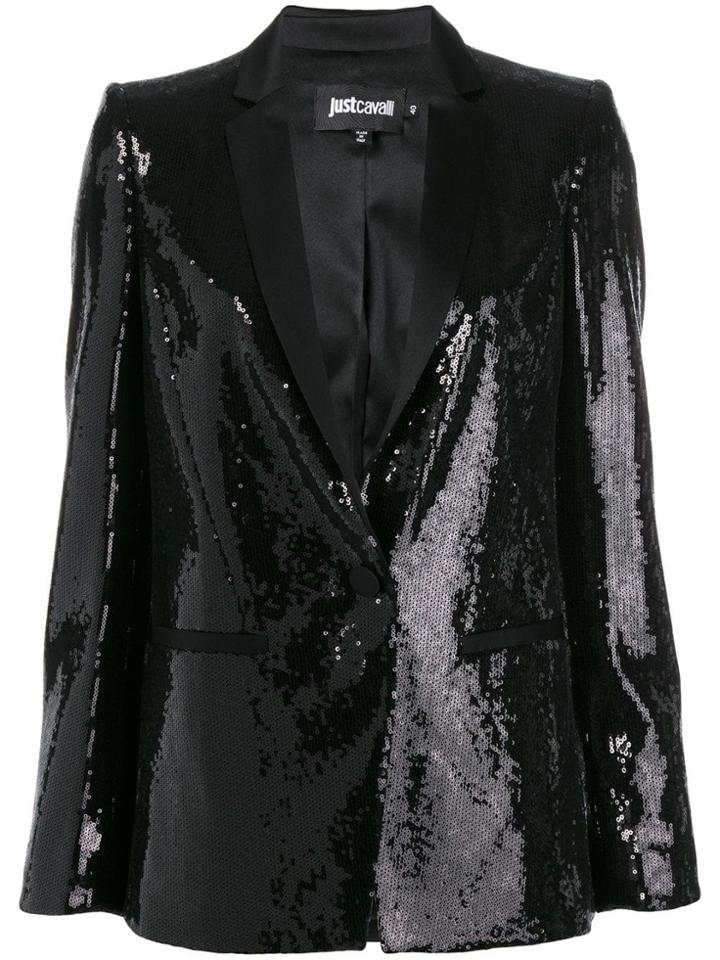 Just Cavalli Shawl Lapel Sequin Blazer - Black