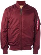 Alpha Industries Zipped Arm Bomber Jacket, Men's, Size: Large, Red, Nylon/polyester