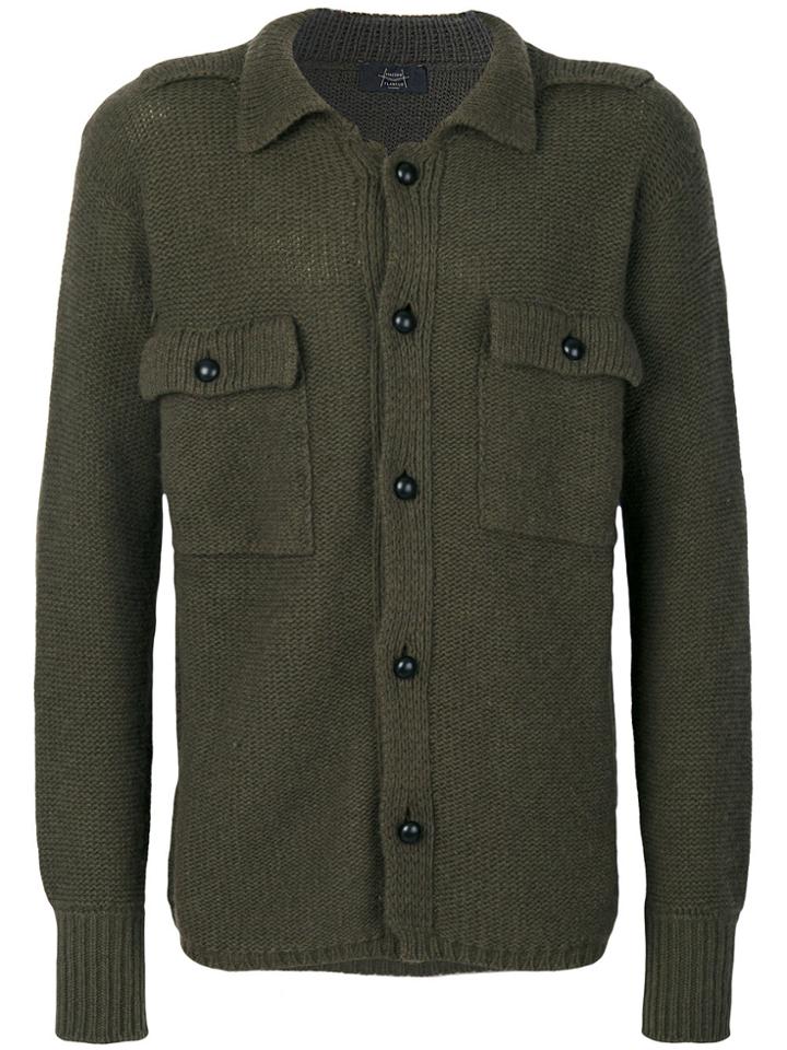 Maison Flaneur Buttoned Cardigan - Green