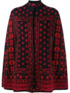 Alexander Mcqueen Floral Jacquard Knit Cape