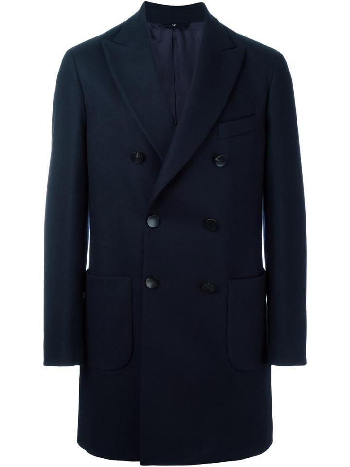 Hevo 'gargano' Coat, Men's, Size: 52, Blue, Viscose/virgin Wool/polyamide