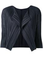 Pleats Please By Issey Miyake - Cropped Blazer - Women - Polyester - 4, Women's, Blue, Polyester