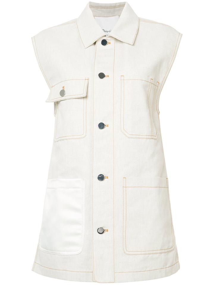 3.1 Phillip Lim Oversized Denim Gilet - Nude & Neutrals