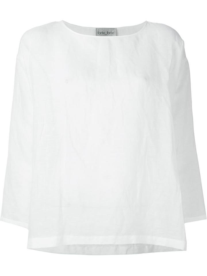 Forte Forte Round Neck Blouse, Women's, Size: 2, White, Linen/flax/cotton