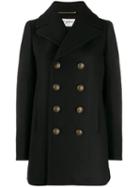 Saint Laurent Double Breasted Peacoat - Black