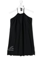 Miss Blumarine Embellished Logo Dress - Black