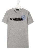 Dsquared2 Kids '5th Grade' Printed T-shirt - Grey