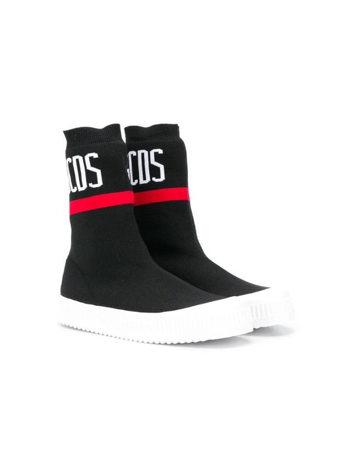 Gcds Kids Teen Logo Sneaker Boots - Black