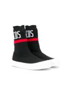 Gcds Kids Teen Logo Sneaker Boots - Black