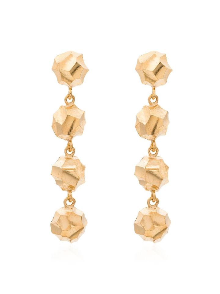 All Blues Bead Drop Earrings - Gold