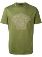 Versace - Microstudded Medusa Head T-shirt - Men - Cotton - Xl, Green, Cotton