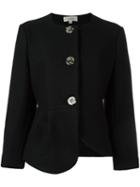 Isa Arfen Asymmetric Peplum Jacket, Women's, Size: 12, Black, Mohair/virgin Wool
