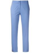 Etro Cropped Trousers, Size: 38, Blue, Cotton/spandex/elastane