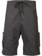 John Elliott Drawstring Cargo Shorts, Men's, Size: Small, Grey, Cotton