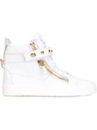 Giuseppe Zanotti Design Riley Hi-top Sneakers, Men's, Size: 40, White, Leather/rubber