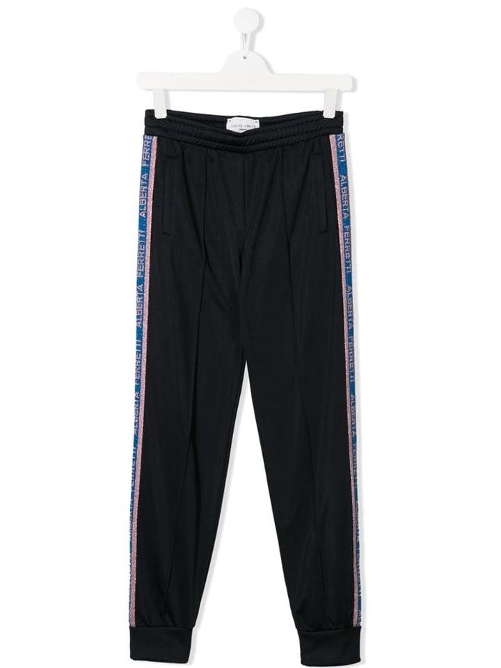 Alberta Ferretti Kids Side Logo Track Pants - Blue