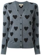 Burberry Heart Intarsia Cardigan, Women's, Size: Xs, Grey, Merino