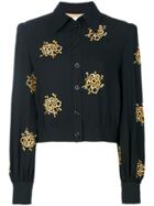 Chloé Embroidered Cropped Shirt - Black