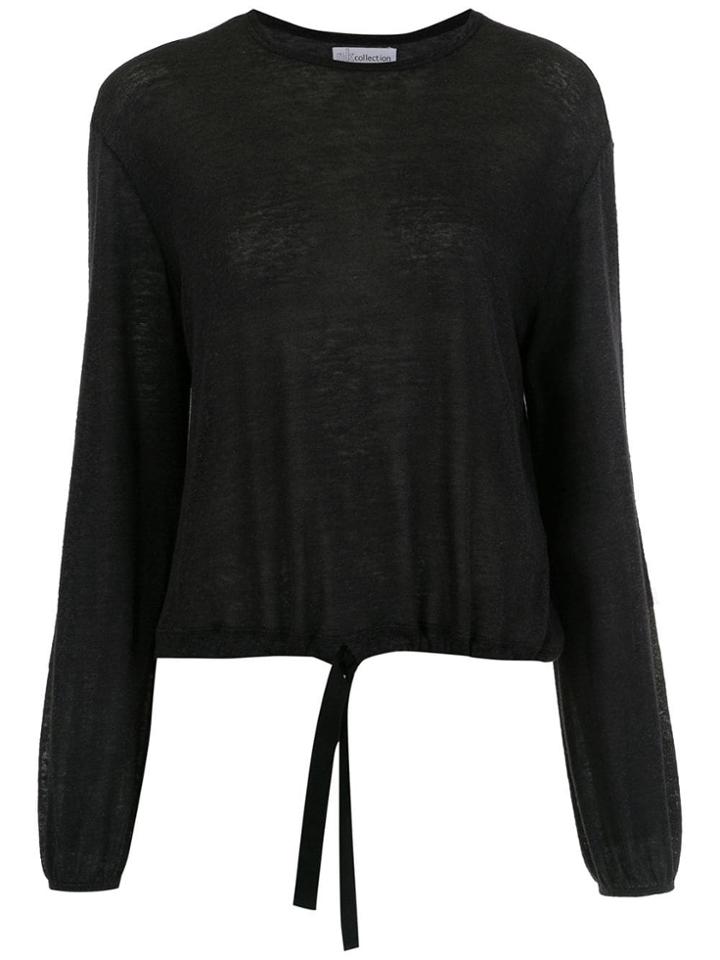 Nk Collection Drawstring Blouse - Black