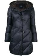 Fay Toggle Quilted Coat - Blue