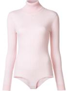 Turtleneck Knit Bodysuit, Women's, Size: 2, Pink/purple, Merino, Courrèges