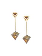 Noor Fares Octahedron Earrings - Metallic