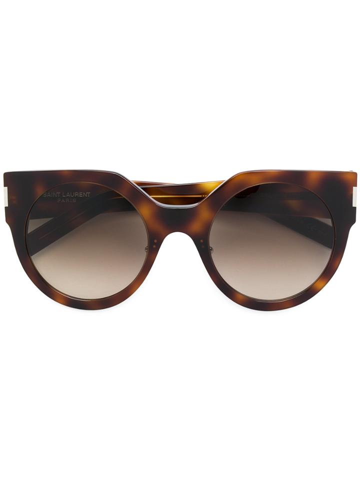 Saint Laurent Eyewear Round Framed Sunglasses - Brown
