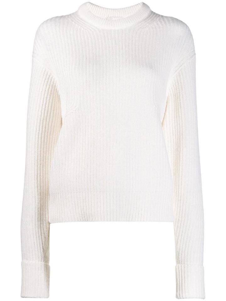 Chloé Ribbed Crew Neck Sweater - White