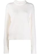 Chloé Ribbed Crew Neck Sweater - White