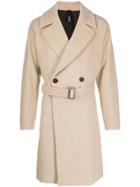Hevo Belted Double Breasted Coat - Neutrals