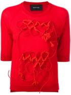 Simone Rocha - Appliqué Detail Sweater - Women - Silk/cashmere/merino - S, Women's, Red, Silk/cashmere/merino